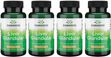 Swanson Liver Glandular 500 Milligrams 60 Capsules (4 Pack)