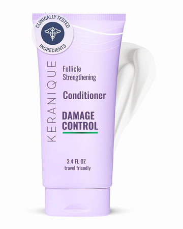 Keranique Damage Control Conditioner - Hydrating Treatment With Keratin For Dry Damaged Hair