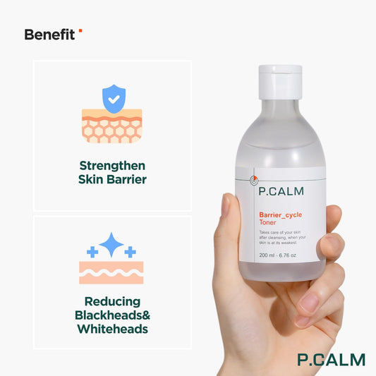 P.Calm Barrier Cycle Toner 200Ml | Vegan Alcohol-Free Fragrance-Free Toner For Sensitive Skin | Korean Skincare