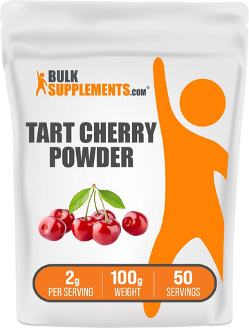 BulkSupplements.com Tart Cherry Powder - Fruit Powder, Tart Cherry Supplements - Antioxidant Source, Gluten Free & No Added Sugar, 2g per Serving