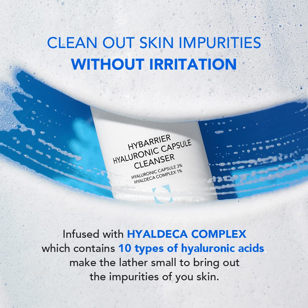 Skin&Lab Hybarrier Hyaluronic Capsule Cleanser| Daily Gel Cleanser Infused With Hyaluronic Capsule And Hyaldeca Complex | For All Skin Types | 6.76 Fl.Oz