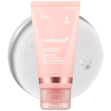 Medicube Collagen Overnight Wrapping Peel Off Facial Mask Pack - Elasticity & Hydration Care, Reduces Sagging & Dullness - Hydrolyzed Collagen For Glowing Skin - Korean Skin Care, 2.53 Fl.Oz