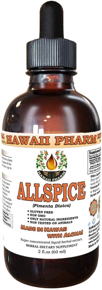 Hawaiipharm Allspice Liquid Extract, Organic Allspice (Pimenta Dioica) Tincture 2 Oz : Grocery & Gourmet Food