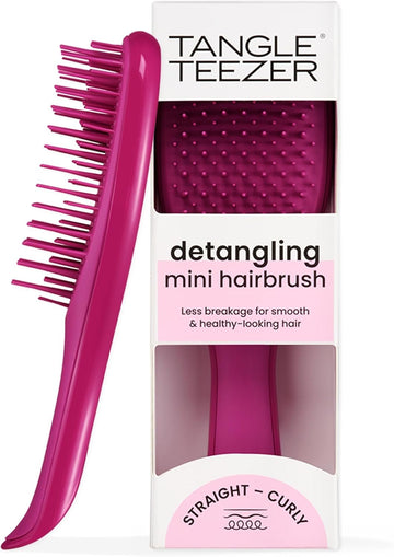 Tangle Teezer Ultimate Detangler Hairbrush, Eliminates Knots & Reduces Breakage, Mini Hair Brush For Travel, Small Hands & All Hair Types, Electric Raspberry