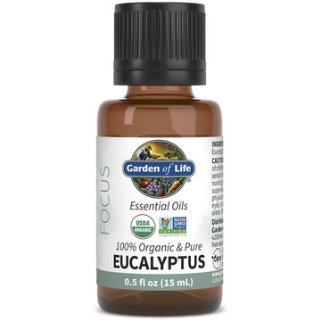 Garden Of Life Essential Oil, Eucalyptus Usda Organic & Pure, Undiluted & Non-Gmo For Diffuser, Aromatherapy, Meditation, Clarity & Focus, Stimulate, Invigorate, Refresh, 0.5 Fl Oz, Pack Of 24