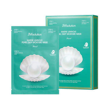 Jmsolution Marine Luminous Pearl Deep Moisture 3 Step Skin Care Facial Mask - Korean Skincare - Boosting Brightening Moisturizing-10 Sheets For Dry Skin