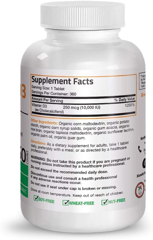 Super B Vitamin B Complex Sustained Slow Release Contains All B Vitamins + High Potency Vitamin D3 10,000 IU Certified Organic Vitamin D Supplement : Health & Household