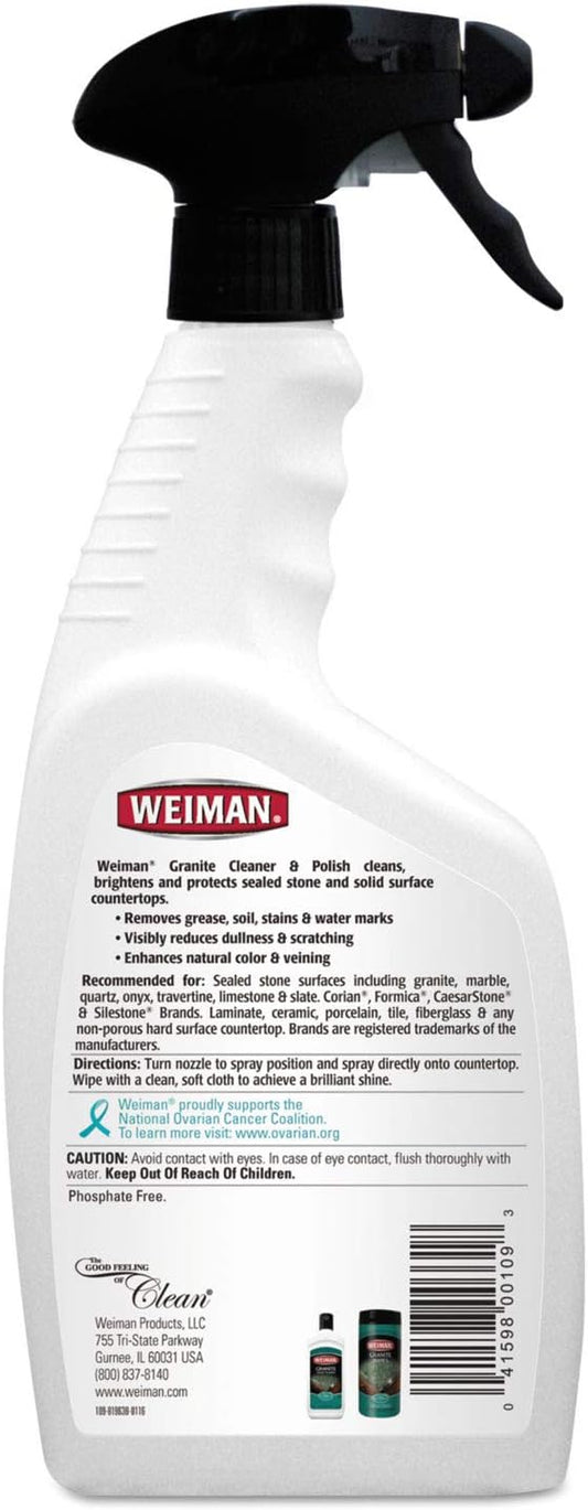 Weiman Disinfectant Granite Daily Clean & Shine, 24 Fl Oz (Pack of 1) : Health & Household