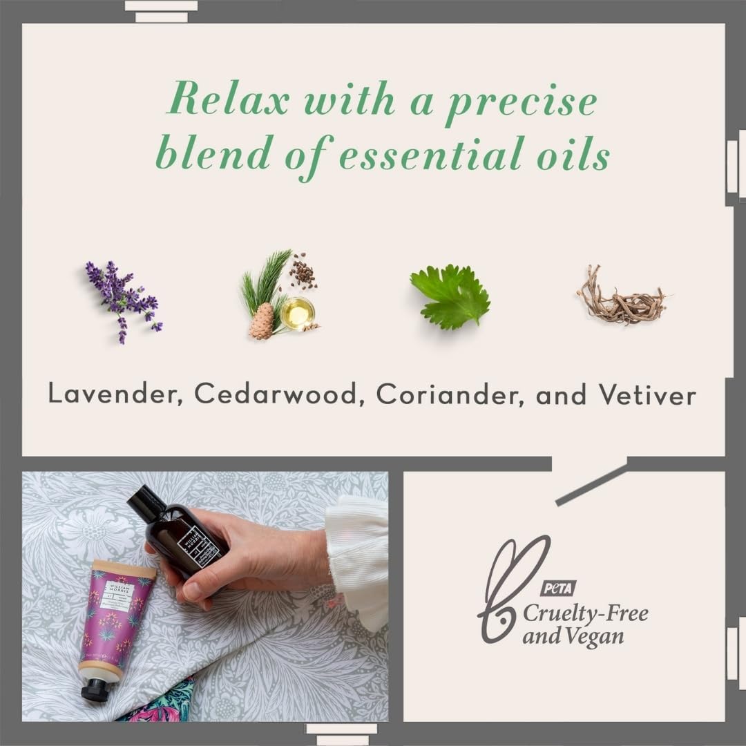 William Morris At Home Body Wash 100ml, Magnesium Cream 50ml, Soft Skin Moisturiser, Sleep Inducing Fragrance, Travel Size, Cruelty and Vegan Friendly, Beauty Gift For Her : Amazon.co.uk: Beauty