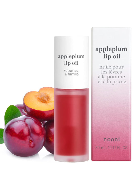 Nooni Korean Vegan Lip Oil - Appleplum, 0.12 Fl Oz + Korean Lip Oil - Appleginseng, 0.12 Fl Oz Bundle