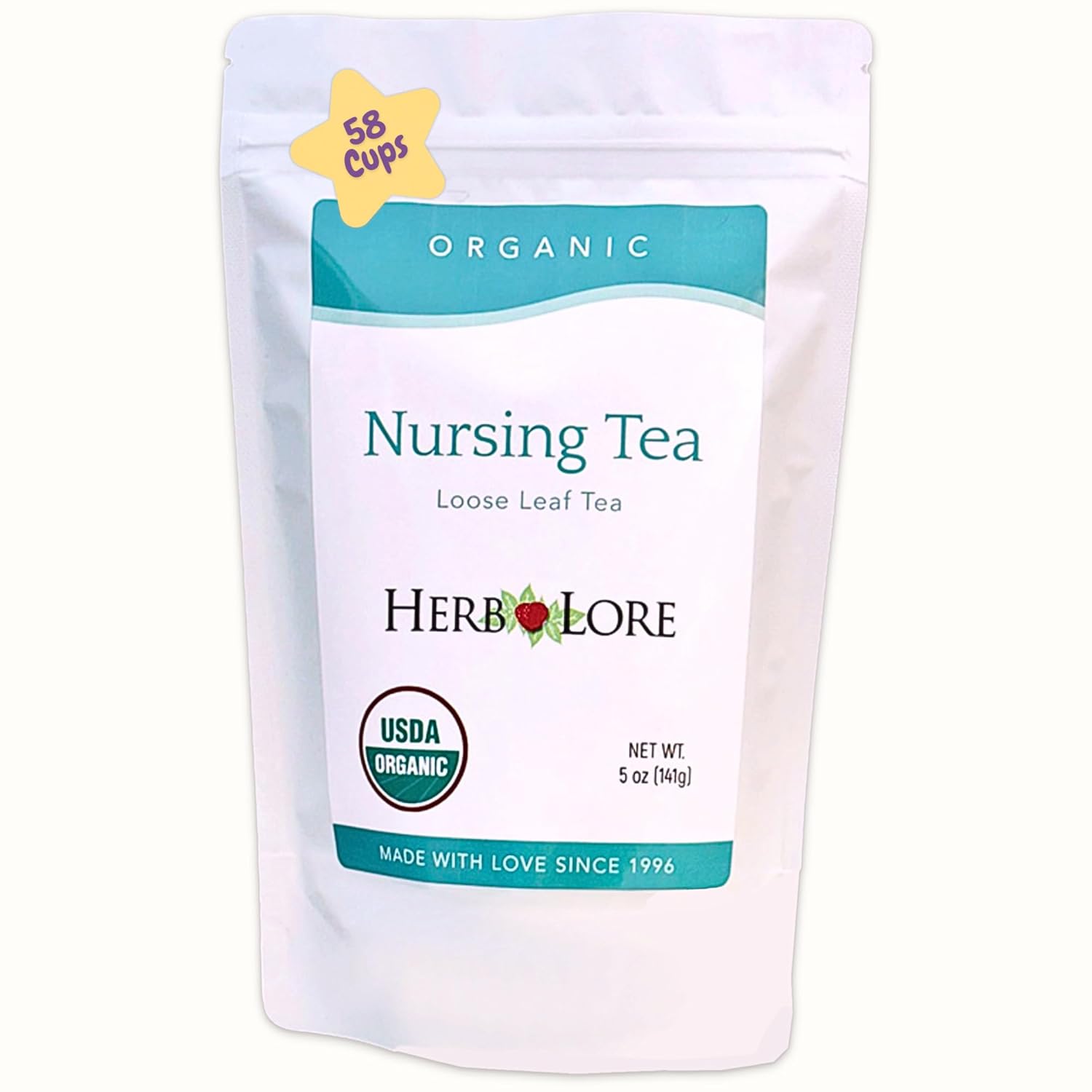 Herb Lore Organic Nursing Tea, Loose Leaf, Lactation Tea With Morninga For Breastfeeding Mothers To Increase Breast Milk Supply