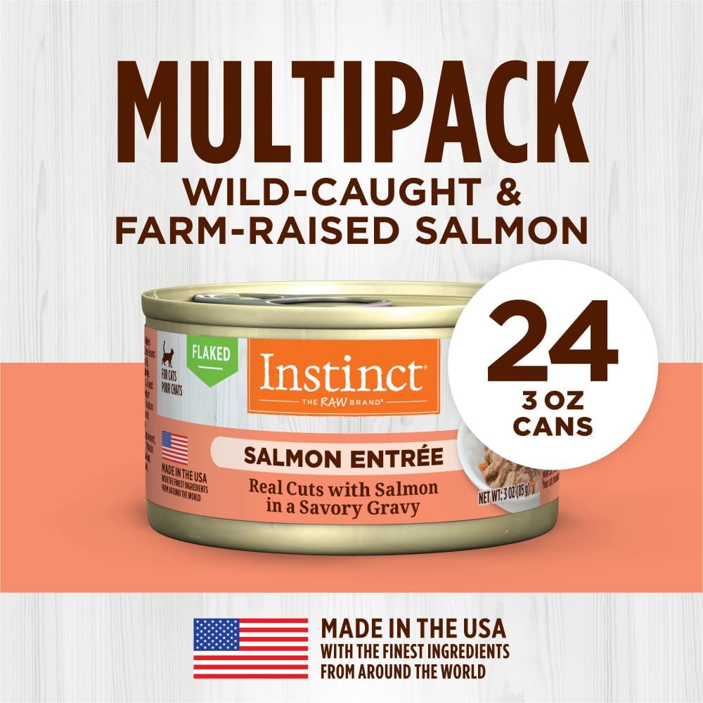 Instinct Flaked Salmon Entrée Wet Cat Food - 3 Ounces, 24 Pack : Pet Supplies