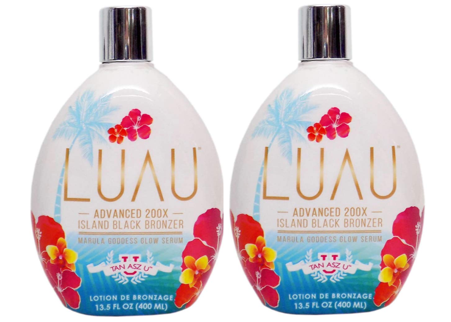 Tan Asz U Luau Island Black Bronzer, 13.5 Ounce Tanning Bed Lotion (2 X Bottles)