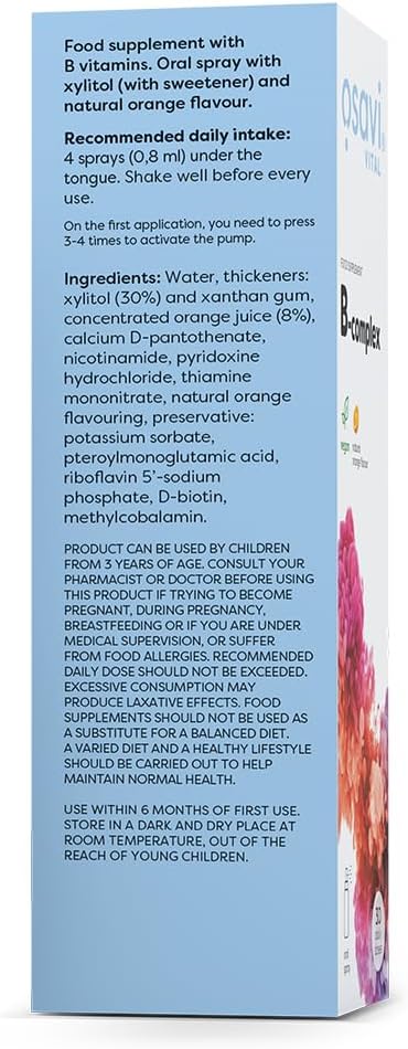 Osavi B–Complex – 25 ml Oral Spray | Fast–Absorbing B Vitamins for Energy, Nervous System & Immune Support | Orange Flavor | Clean Label | Vegan–Friendly : Amazon.co.uk: Health & Personal Care