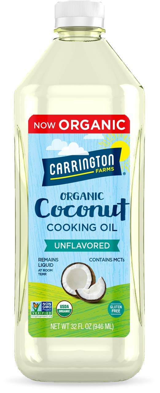 Carrington Farms Gluten Free, Hexane Free, Non-Gmo, Free Of Hydrogenated And Trans Fats In A Bpa Free Bottle, Liquid Coconut Cooking Oil, Unflavored, 32 Fl Oz