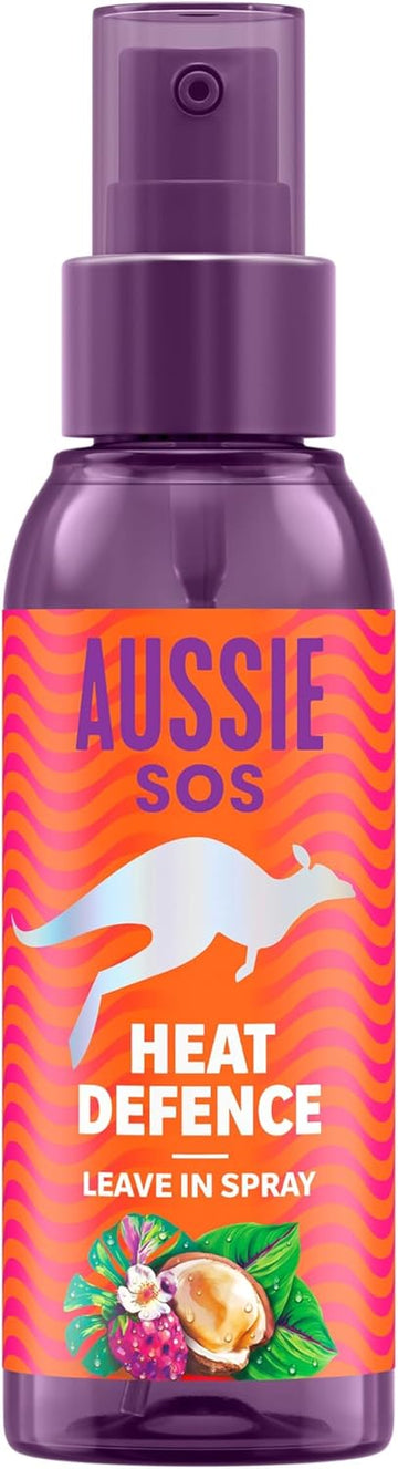 Aussie Sos Heat Defence Leave In Spray 100Ml To Detangle And Protect Against Heat While Keeping Hair Hydrated For 100 Hours. Infused With Australian Superfoods. Vegan Formula