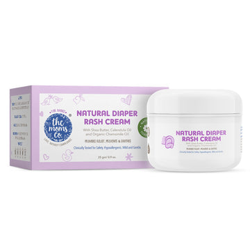 The Moms Co. Natural Diaper Rash Cream for Baby, Moisturising & Nourishing Baby Cream with Zinc Oxide, Shea Butter, Organic Chamomile Oil (25g)