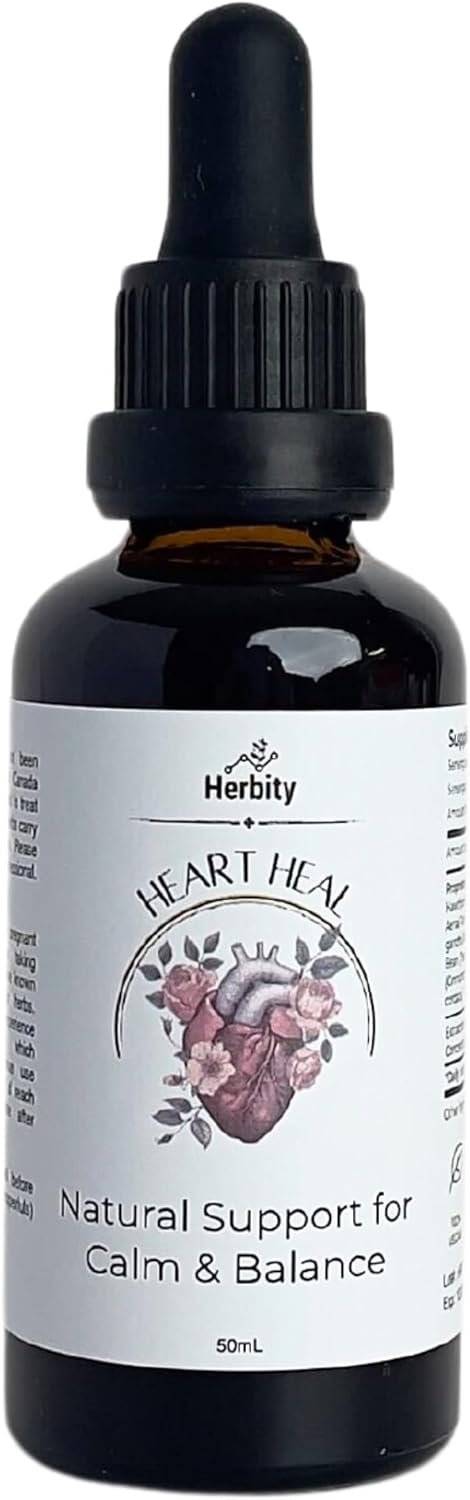 Heart Heal – Natural Support For Calm & Balance With Holy Basil, Rose & Hawthorn – Gentle Herbal Drops For Relaxation & Emotional Wellness (1.7 Fl Oz)
