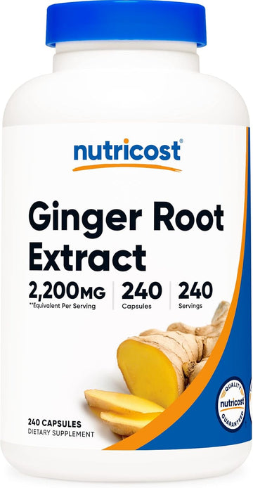 Nutricost Ginger Root Extract 2,200Mg, 240 Capsules - Gluten Free, Non-Gmo, 550Mg Of 4:1 Extract