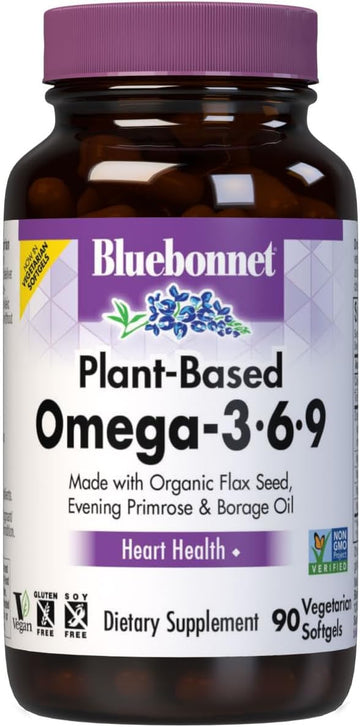 Bluebonnet Nutrition Plant Based Omega 3-6-9-1000 mg ? for Heart Healt