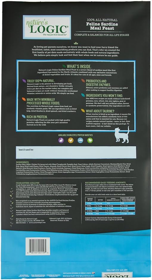 Nature'S Logic Sardine Dry Cat Food (1 Pack), 15.4 Lb