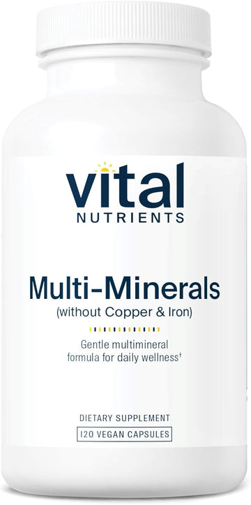 Vital Nutrients Multi-Minerals | Citrate/Malate Formula (No Copper Or Iron) | Vegan Daily Multimineral | Gluten, Dairy, Soy Free | Non-Gmo | 120 Capsules