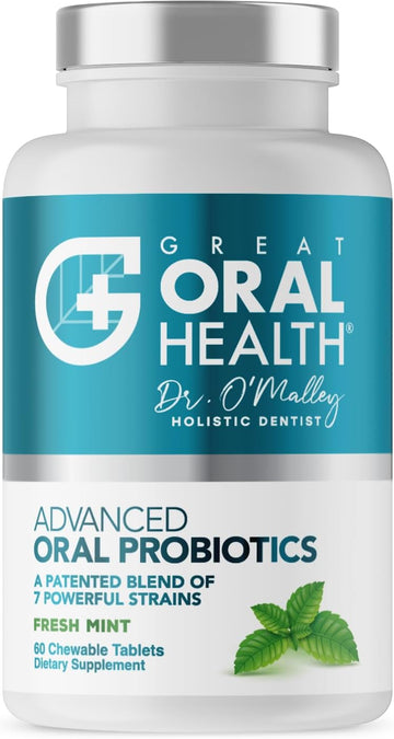 Oral Probiotics For Mouth Bad Breath Treatment For Adults: Dentist Formulated Advanced Oral Probiotics For Teeth And Gums With Blis K12 M18-60 Chewable Oral Health Probiotics Supplement Tablets Mint