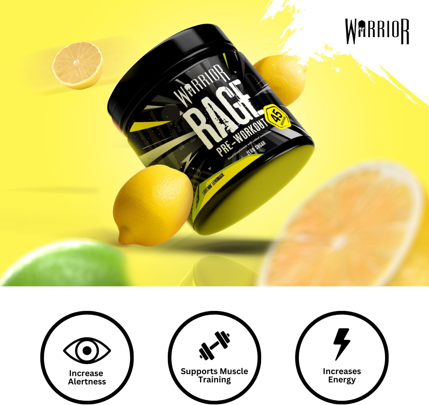 Warrior Rage - Pre-workout Powder - 392g - Energy Drink Supplement with Vitamin C, Beta Alanine and Creatine Gluconate - 45 Servings (Blazin' Berry) : Amazon.co.uk: Health & Personal Care