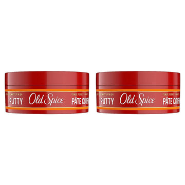 Old Spice Hair Styling Putty For Men, High Hold Matte Finish, 2.22 Oz Each, Twin Pack, New Formula