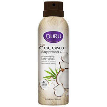 Duru Coconut Moisturizing Spray Lotion - Spray Moisturizer For Body Skin Care Products Coconut Oil Lotion For Dry Skin Repair 48 Hour Moisture Superfood Oils For Skin Body Lotion For Women Men