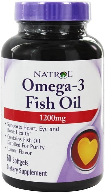 Natrol Omega-3 Fish Oil Lemon - 1200 mg - 60 Softgels