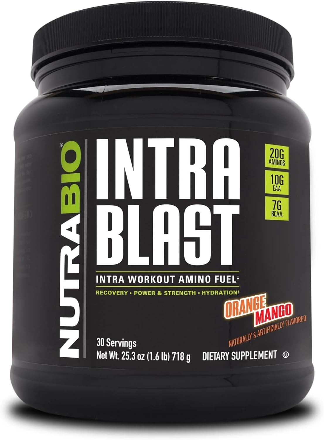 NutraBio Intra Blast Electrolyte Performance Matrix (723 g) 30 Servings, Orange Mango