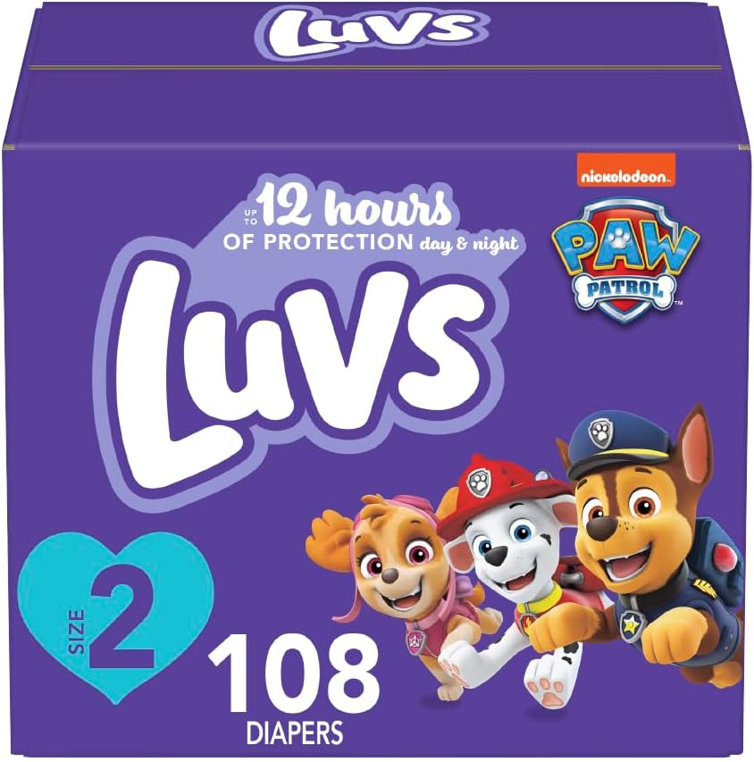 Luvs Diapers - Size 2, 108 Count, Paw Patrol Disposable Baby Diapers