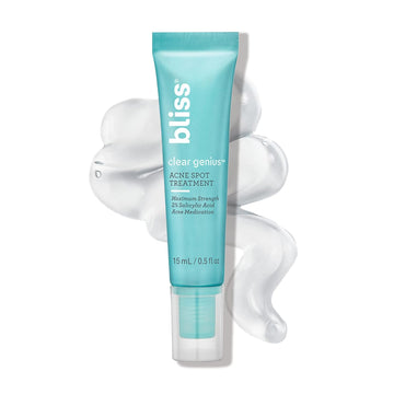 Bliss Clear Genius Acne Spot Treatment – Maximum Strength 2% Salicylic Acid Shrinks Blemishes – Clean, Vegan, Cruelty-Free, 0.5 Fl Oz