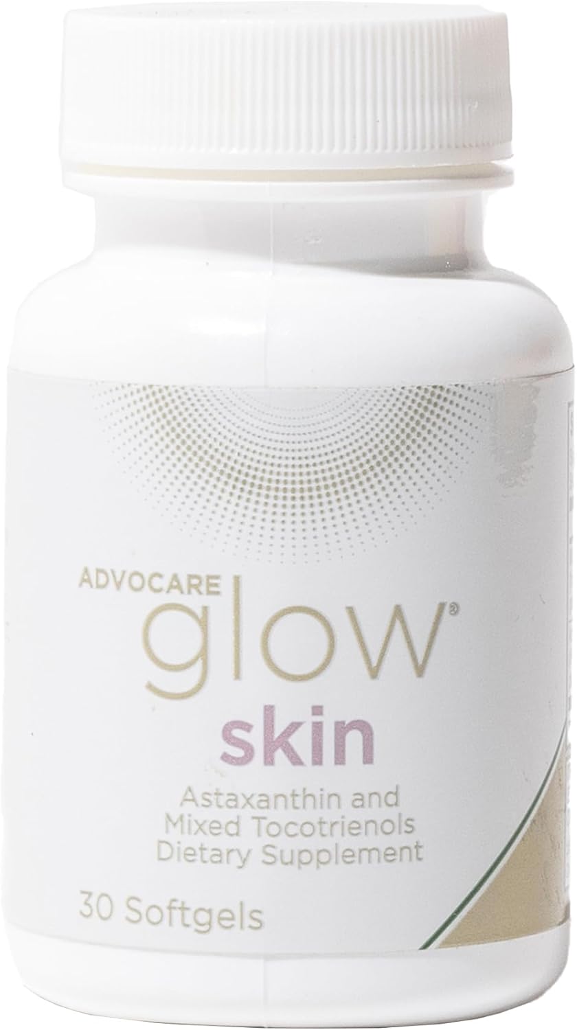 Advocare Glow Skin - Glowing Skin Care Supplement With Astaxanthin, Carotenoids, Tocotrienols & Vitamin E - Supports Healthy Skin, Hair & Nails* - 30 Softgels