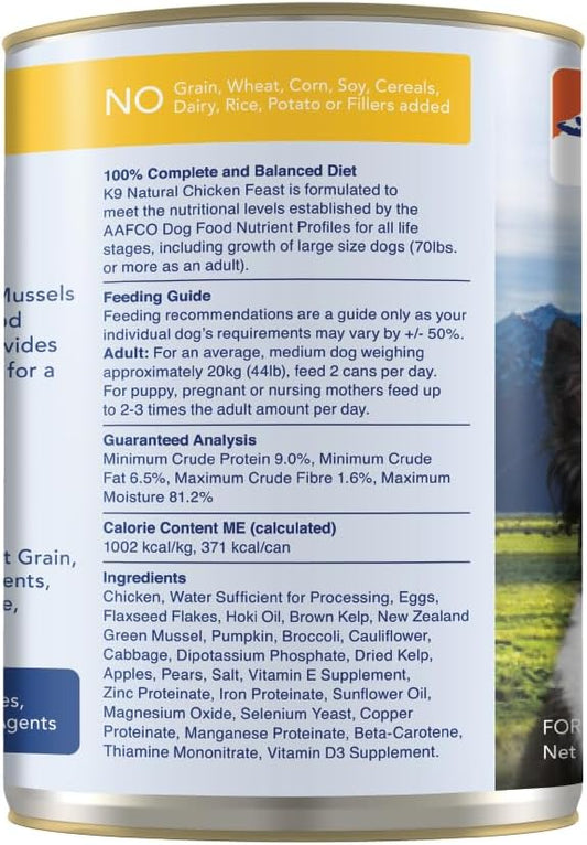 K9 Natural - Bpa & Gelatin Free Canned Dog Food - Chicken, 13Oz (12 Pack)