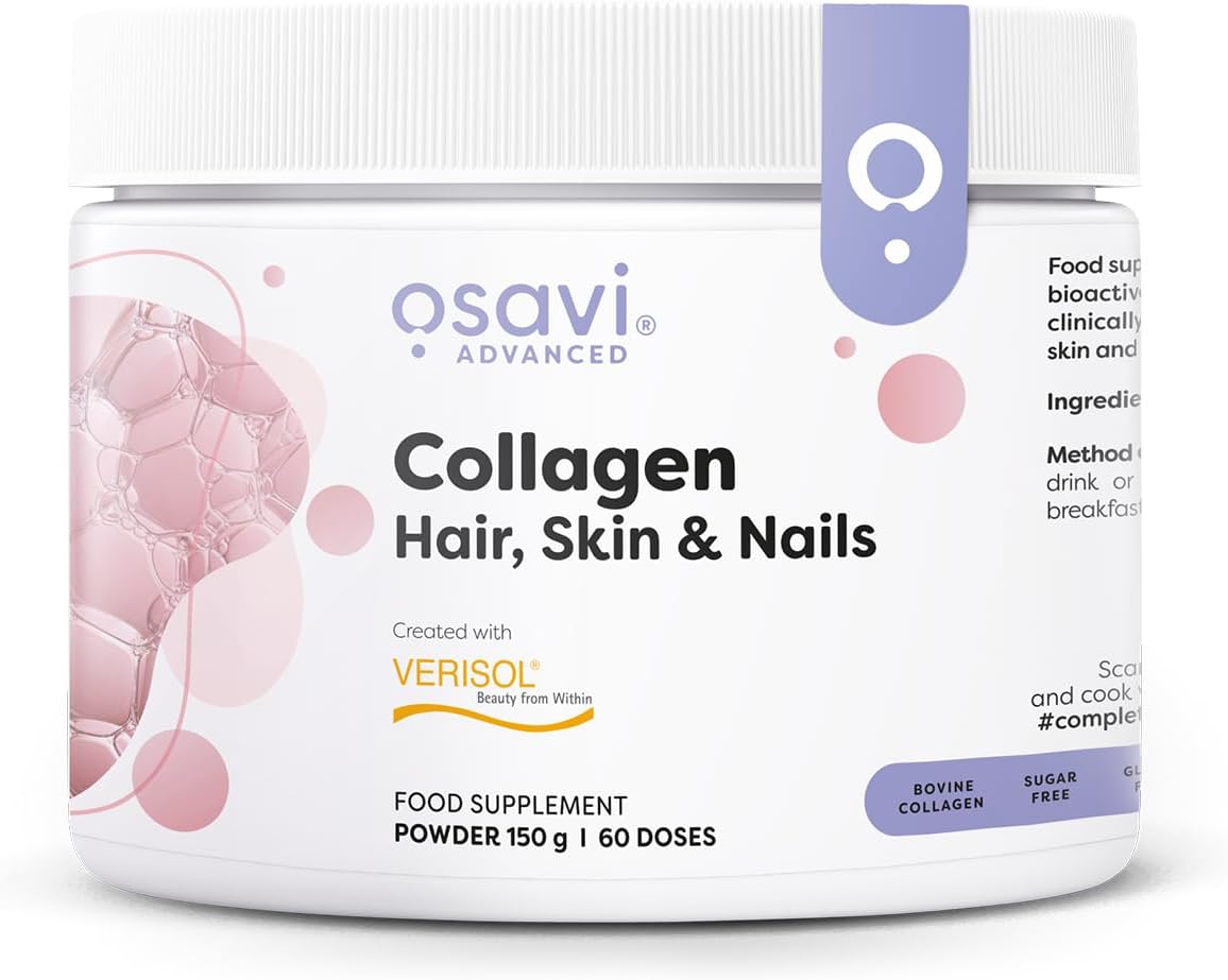 Osavi Collagen Hair, Skin & Nails – 150 G | Verisol® Bioactive Peptides For Thicker Hair, Improved Skin Elasticity, Reduced Wrinkles, And Stronger Nails | Unflavored And Easily Soluble
