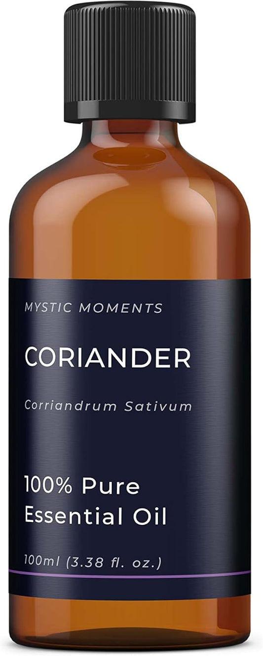 Mystic Moments | Coriander Essential Oil 100ml - Pure & Natural oil for Diffusers, Aromatherapy & Massage Blends Vegan GMO Free