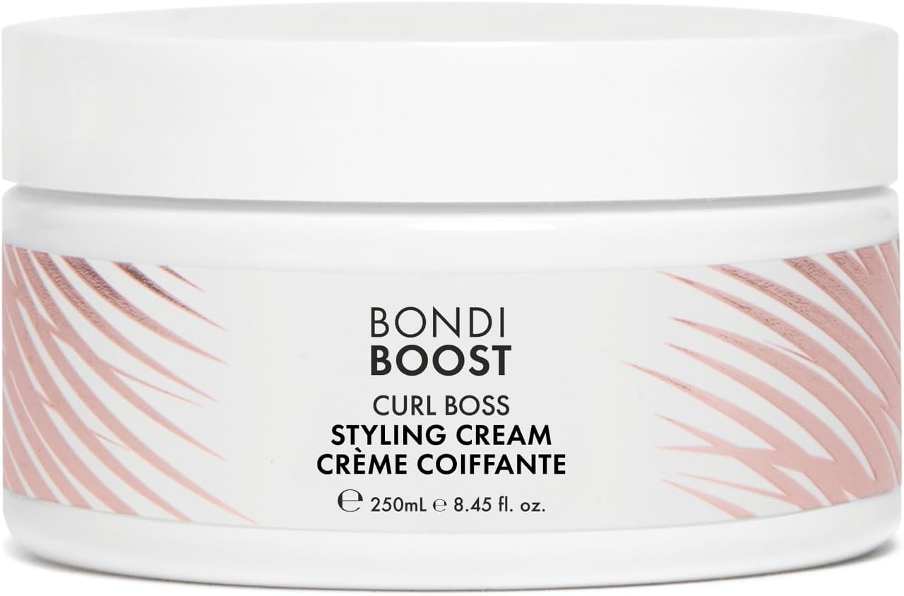 Bondiboost Curl Boss Defining Styling Cream - Silicone-Free, Aloe-Based Formula With Shea Butter, Argan Oil & Queensland Nut For Defined, Frizz-Free Curls - Vegan & Cruelty-Free, 200Ml