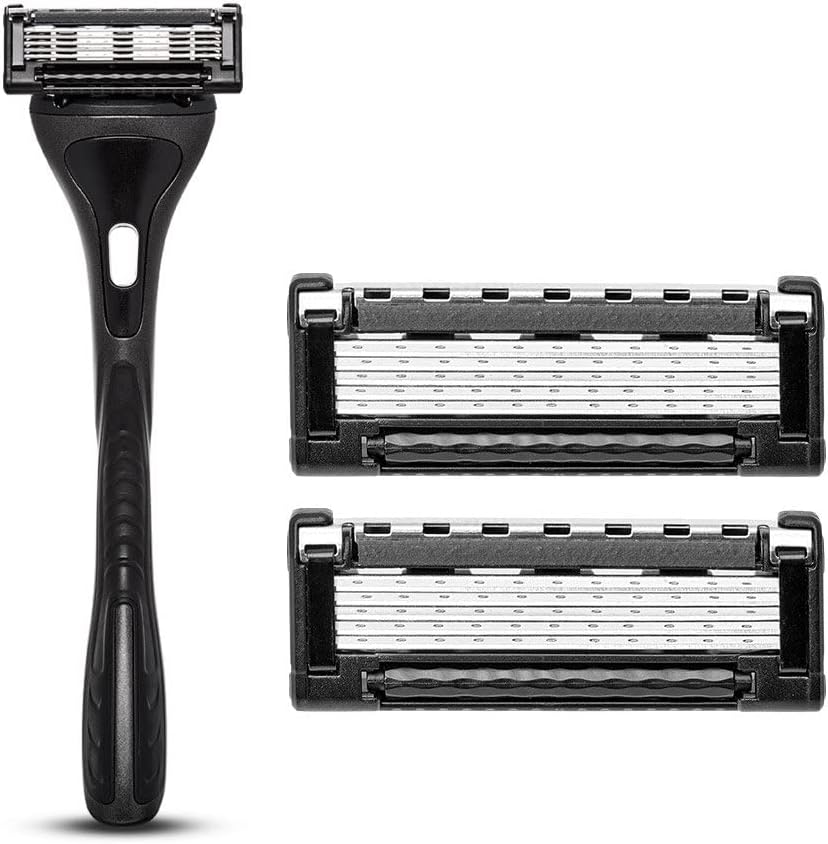 King Of Shaves 5 Blade Razor With Precision Trimmer And 2 Razor Blades, Ergonomic Weighted Handle With Non Slip Grip
