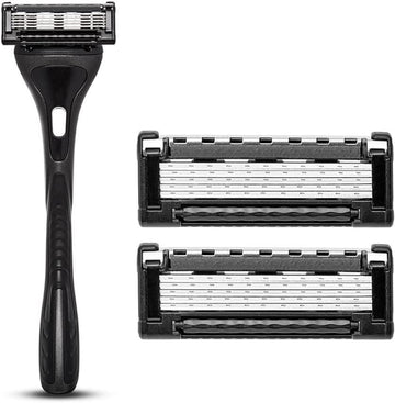 King Of Shaves 5 Blade Razor With Precision Trimmer And 2 Razor Blades, Ergonomic Weighted Handle With Non Slip Grip