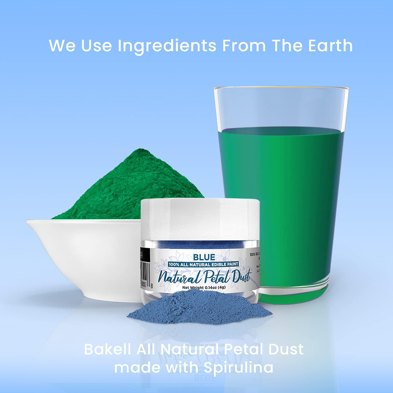 Bakell'S Blue Petal Dust & Paint - (25G, 1X Jar) | Edible Glitter For Baking, Decorating, And Painting : Grocery & Gourmet Food