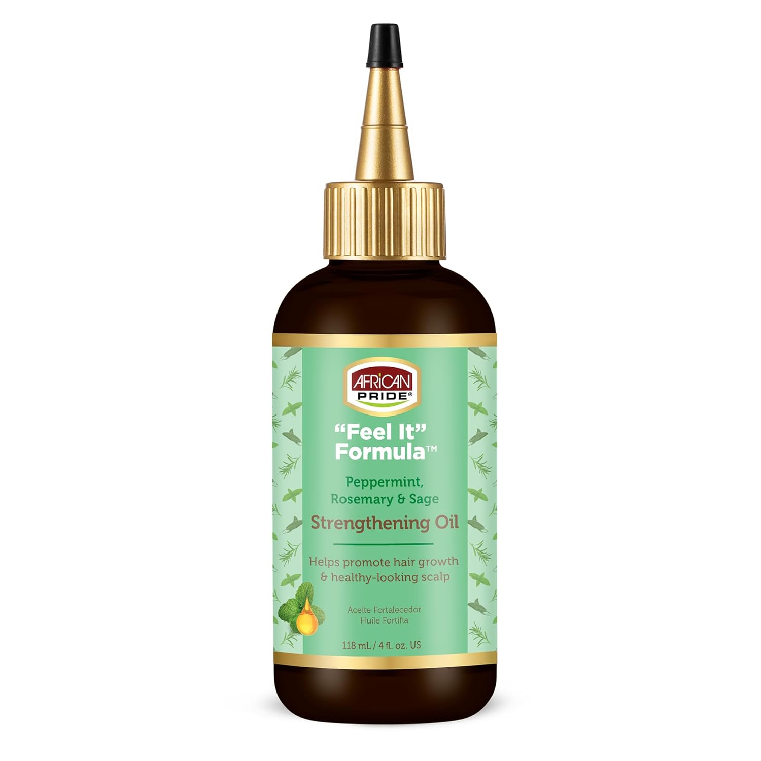 African Pride Feel It Formula Hair Strengthening Oil – Hair Oil With Rosemary, Peppermint & Sage – Hydrates Hair, Helps Strengthens Roots & Promotes Growth | 4Oz