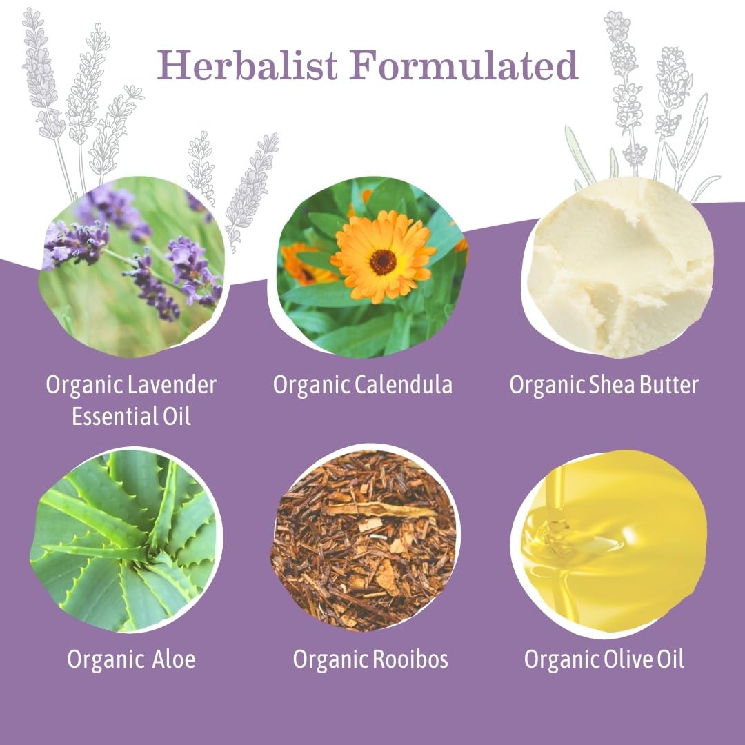 Earth Mama Calming Lavender Baby Lotion For Dry Skin, Calendula Cream For Newborn Skin Care, Organic Moisturizer For Children, Aloe Juice, Rooibos, & Shea Butter, Lavender Lotion, 8 Fl Oz (2Pk) : Baby