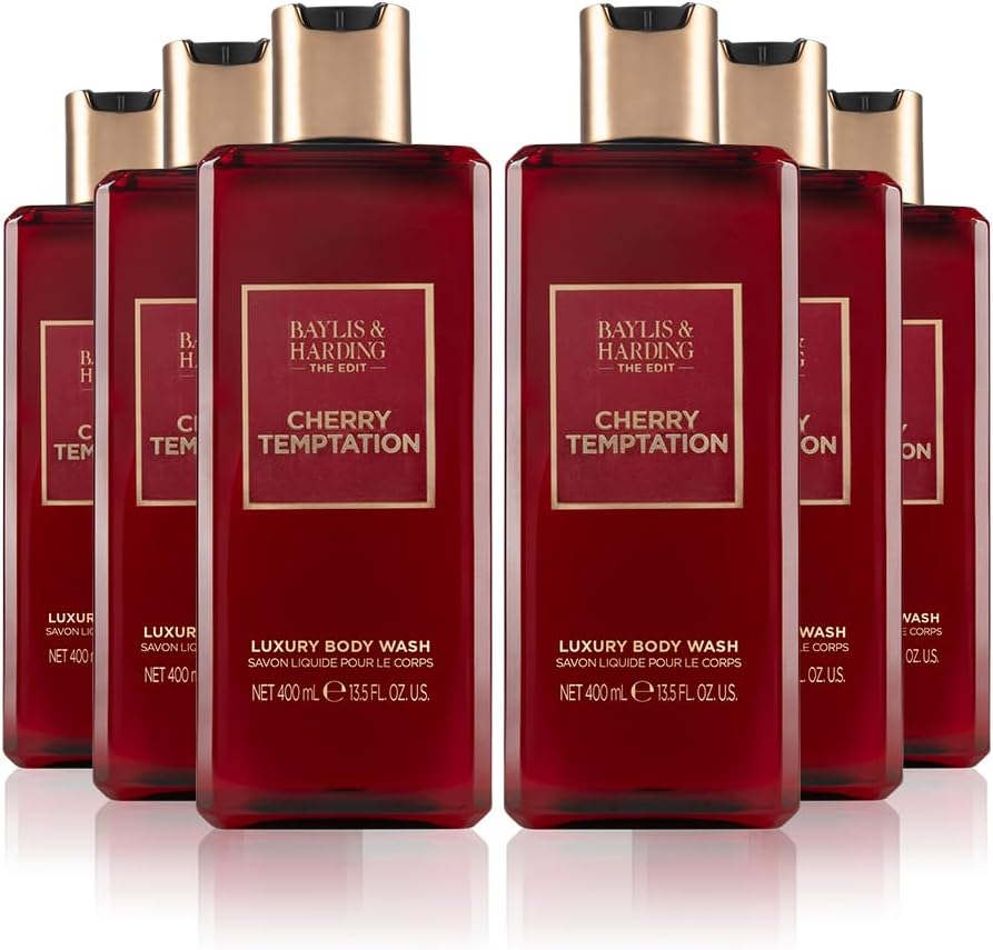 Baylis & Harding The Edit Cherry Temptation 2 Bottle Set, 400 Ml Hand Wash & 400 Ml Hand Lotion - Vegan Friendly (Pack Of 1)