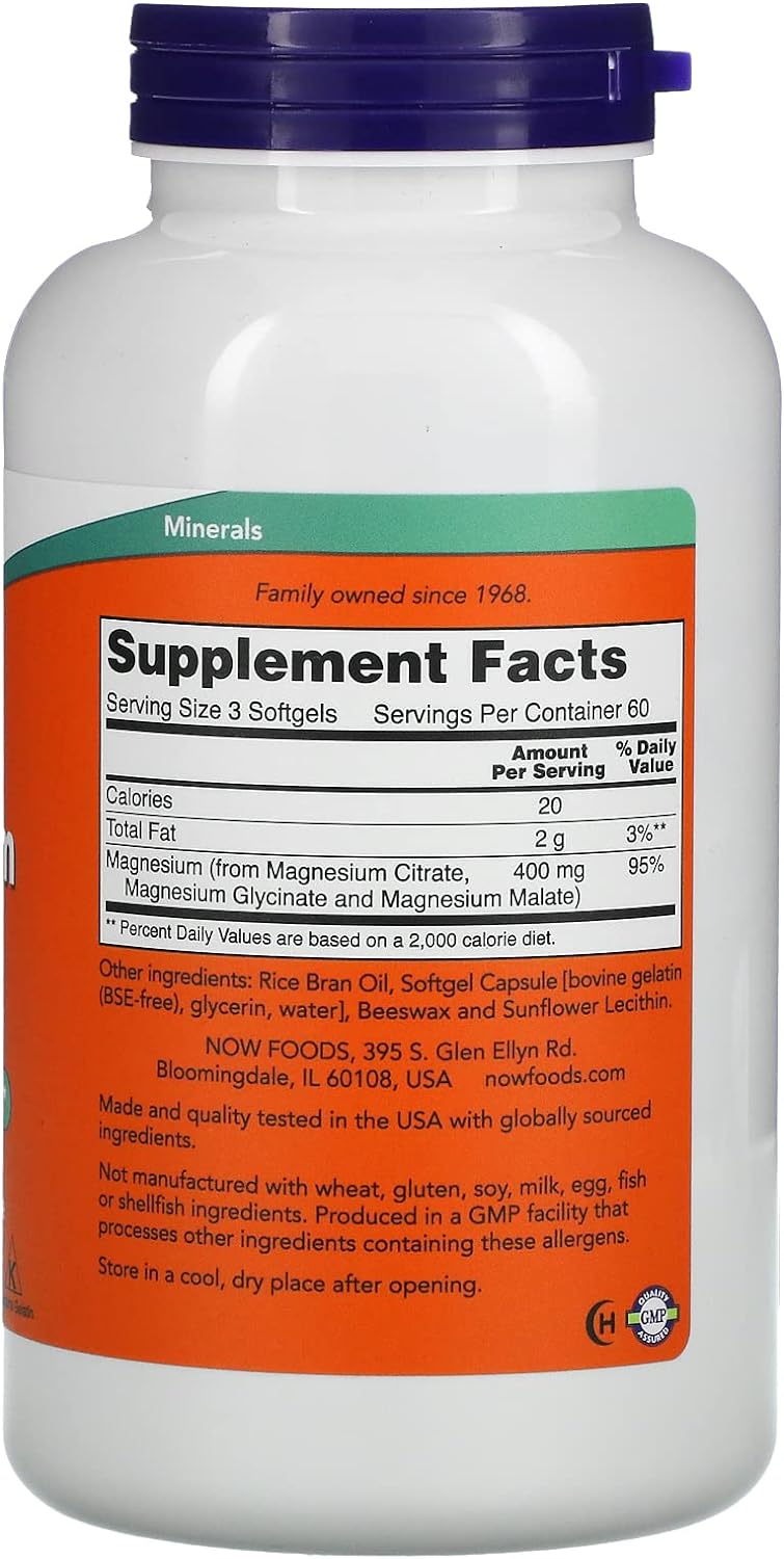 Magnesium Citrate Now Foods 180 Softgel : Health & Household