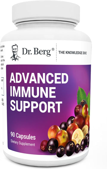Dr. Berg'S Advanced Immune Support - Daily Immunity Multi-System Defense Supplement With Vitamins C, D, Zinc, & Elderberry, 90 Vegetarian Capsules