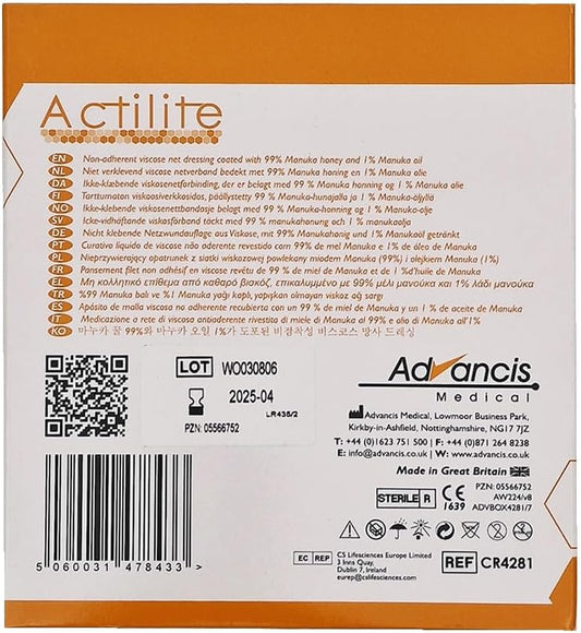 Advancis Medical 99XX9150 Actilite Dressing Pad, 5cm x 5cm, Pack of 10
