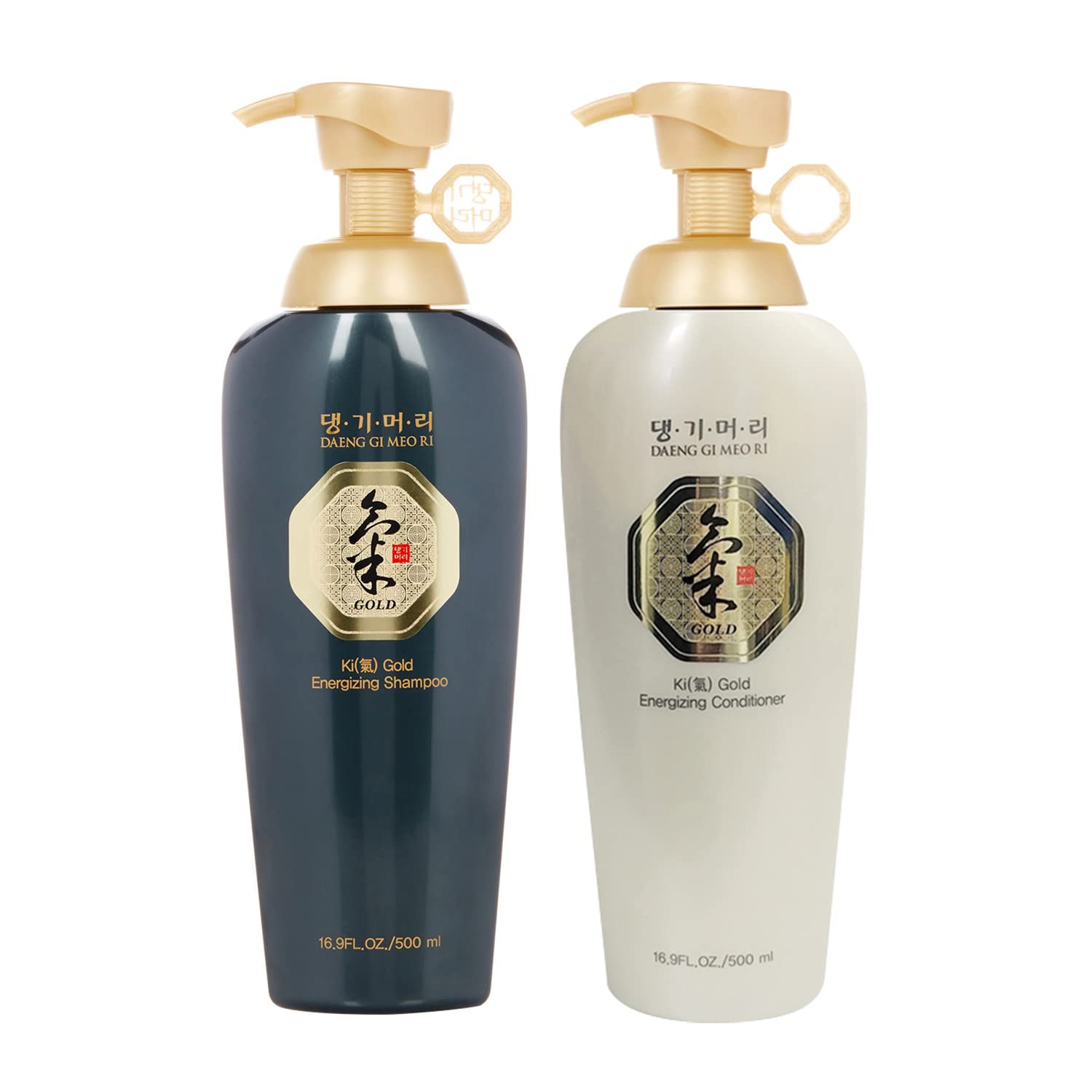 Daeng Gi Meo Ri - Ki Gold Energizing Set - Korean Herbal Shampoo & Treatment For Revitalized Scalp And Hair (500Ml / 16.9 Fl Oz)