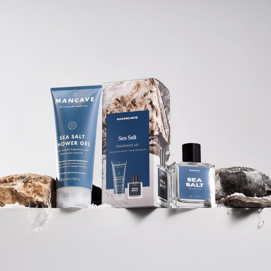 Mancave Sea Salt Men'S Fragrance Gift Set, 50Ml Sea Salt Eau De Toilette, 200Ml Shower Gel, Marine Citrus, Men Perfume Set, Fragrance Set For Him, Present Idea For Him